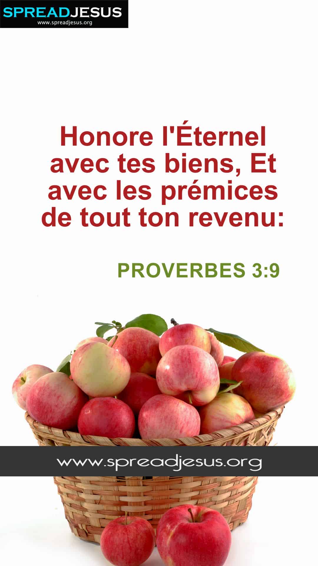 Proverbs 3:9 French Bible Quotes