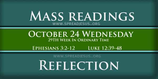 Mass Readings October 24 Wednesday