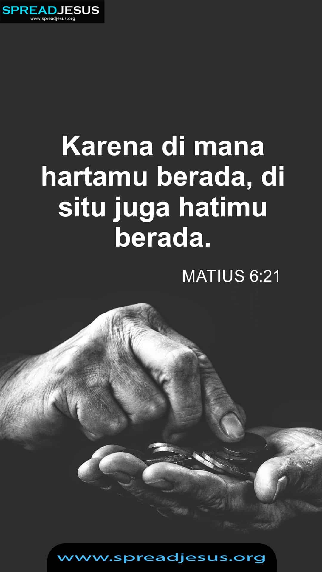 Indonesian Bible Quotes Matthew 6:21