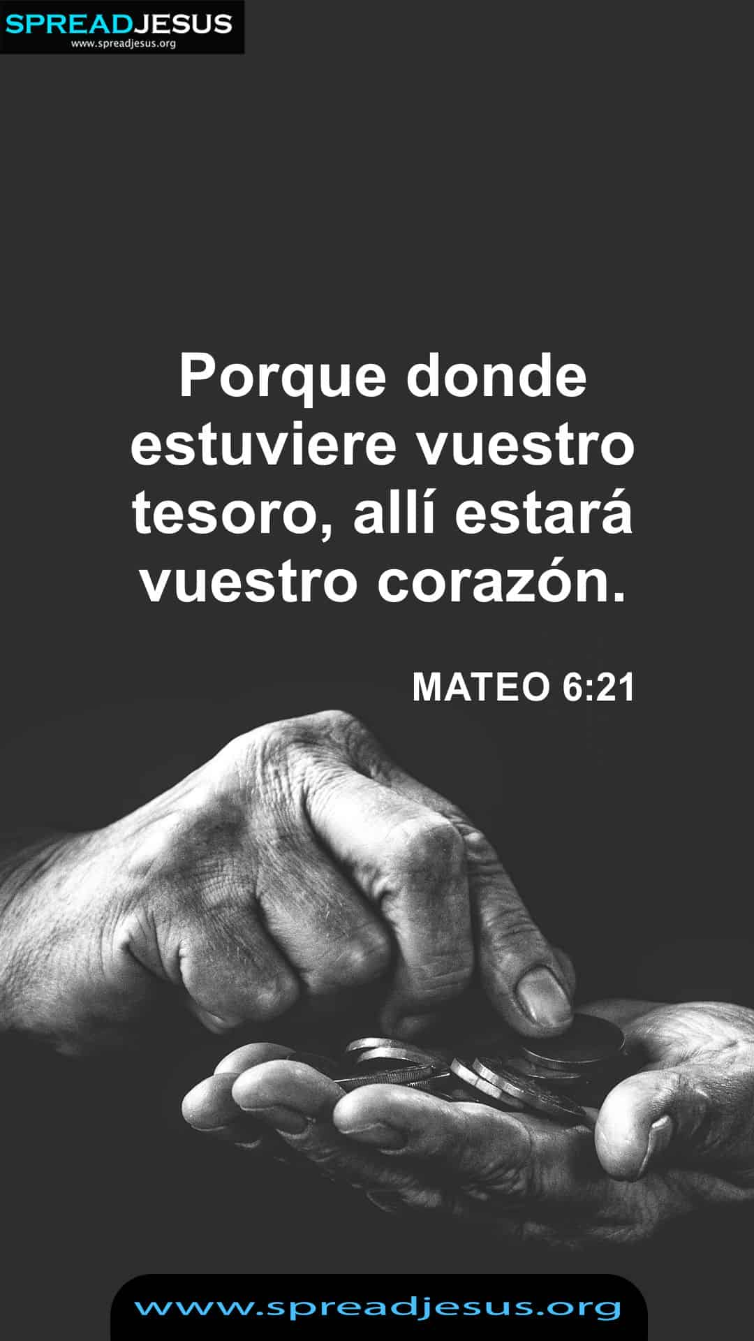 Spanish Bible Quotes Matthew 6:21