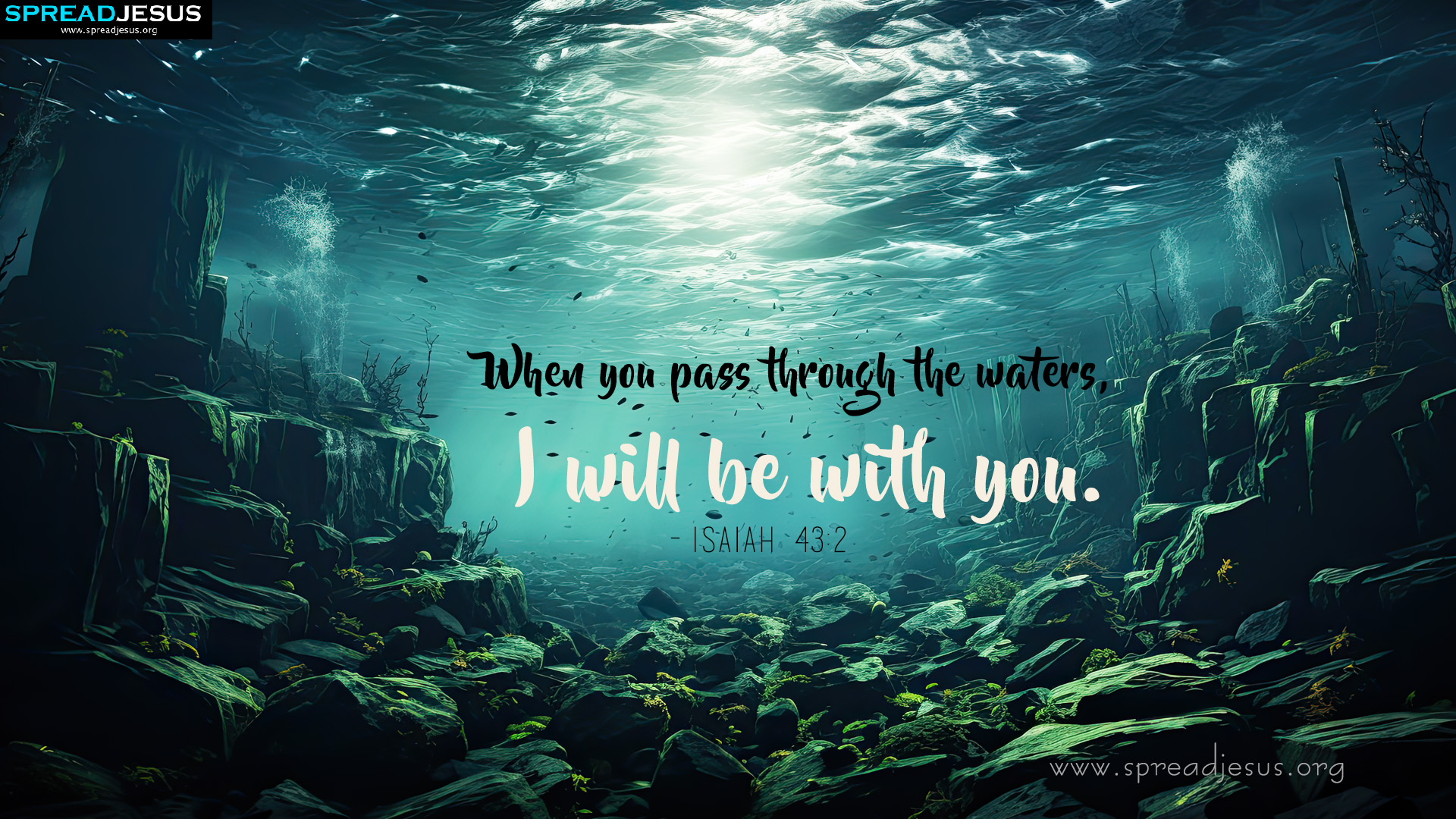 Uplifting Bible Verse Isaiah 43:2 Wallpapers for Desktops