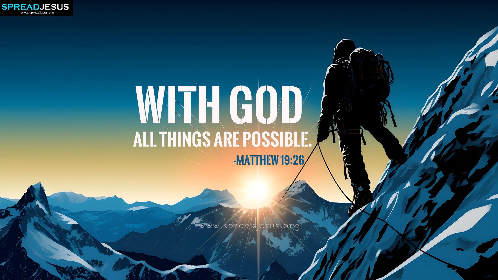 HD Bible Quotes Wallpaper Matthew 19:26 Christian faith