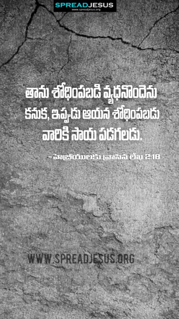 Telugu Bible Quotes Mobile Wallpaper Hebrews-2:18