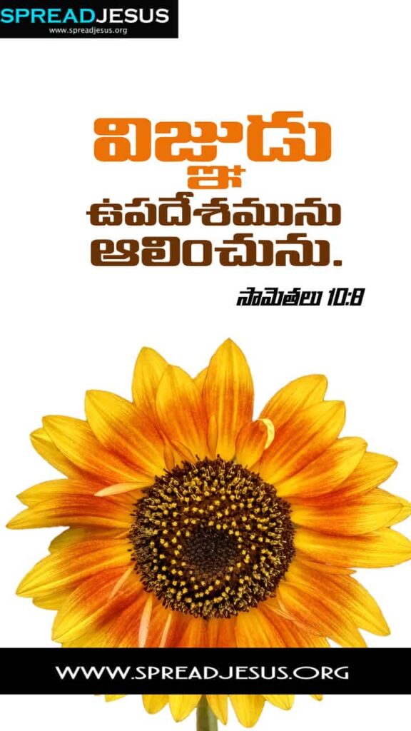 Telugu Bible Quotes Mobile Wallpaper Proverbs-10:8 Download