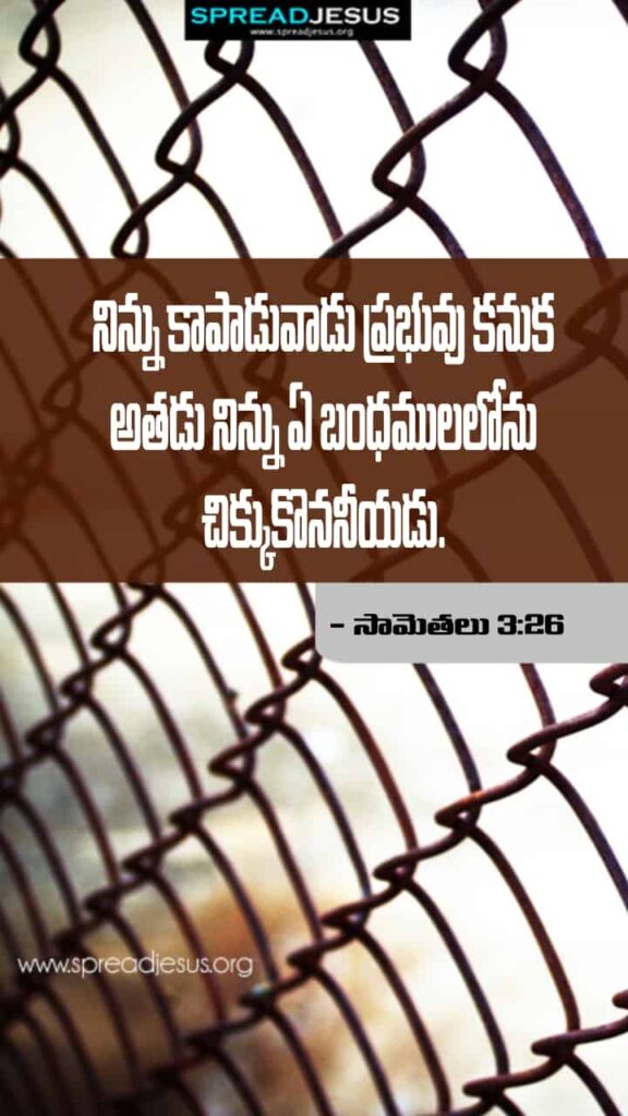 Telugu Bible Quotes Mobile Wallpaper Proverbs-3:26 Download