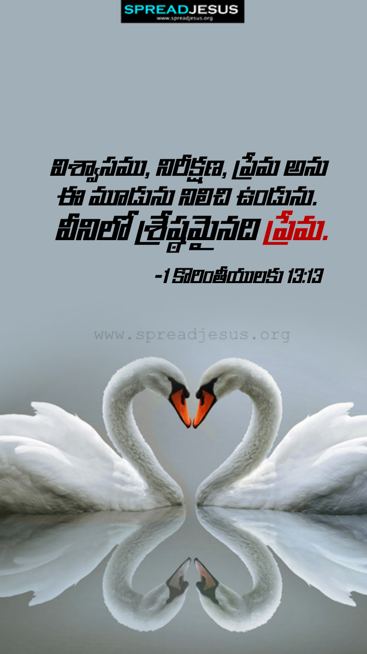 Telugu Quotes WhatsApp Status Bible Verses Mobile Wallpapers Collection 1 Corinthians 13:13