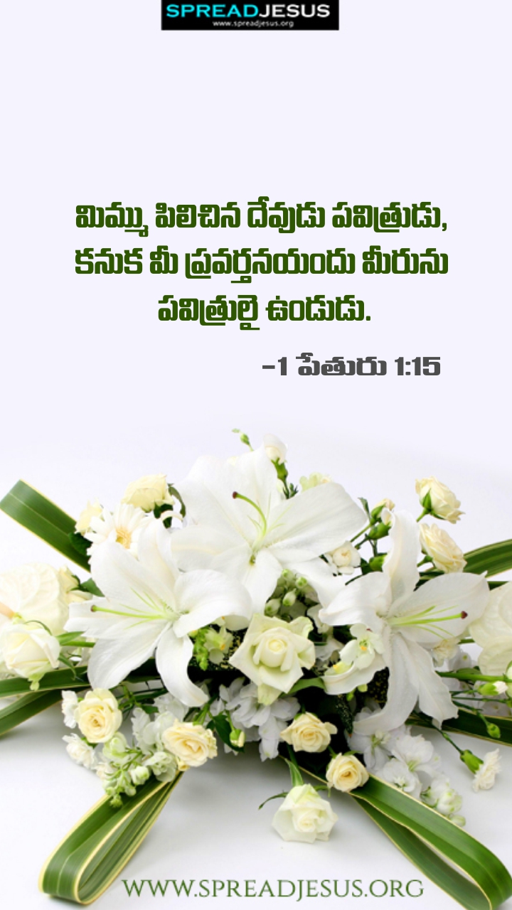 Telugu Quotes WhatsApp Status Bible Verses Mobile Wallpapers Collection 1 Peter 1:15