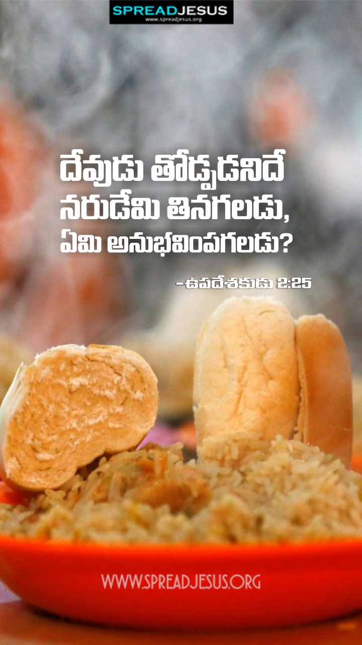 Telugu Quotes WhatsApp Status Bible Verses Mobile Wallpapers Collection Ecclesiastes 2:25