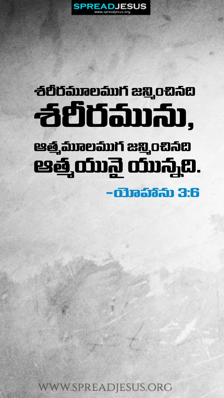 Telugu Quotes WhatsApp Status Bible Verses Mobile Wallpapers Collection John 3:6